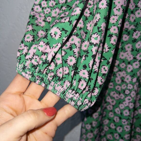 ASOS Curve Green Floral Mini Tea Dress‎ Size 22 - Picture 5 of 8
